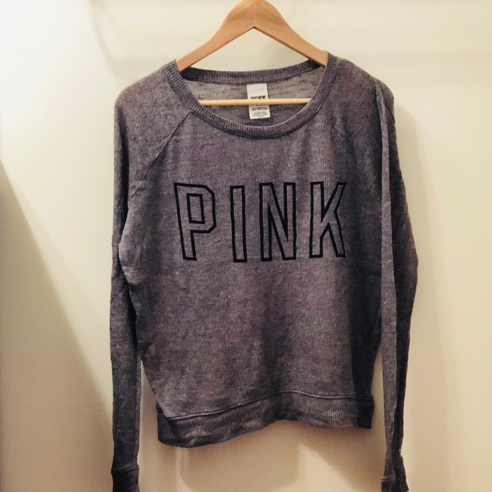PINK grey sweater. size s